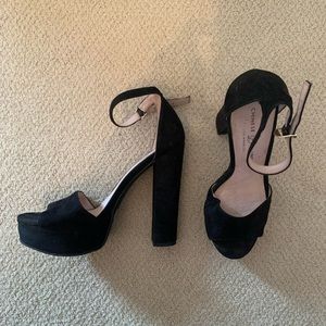 Chinese Laundry Black Suede Heels